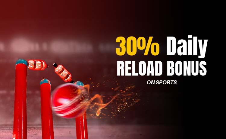 T20 Madness, 30% Daily Reload Bonus on Sports